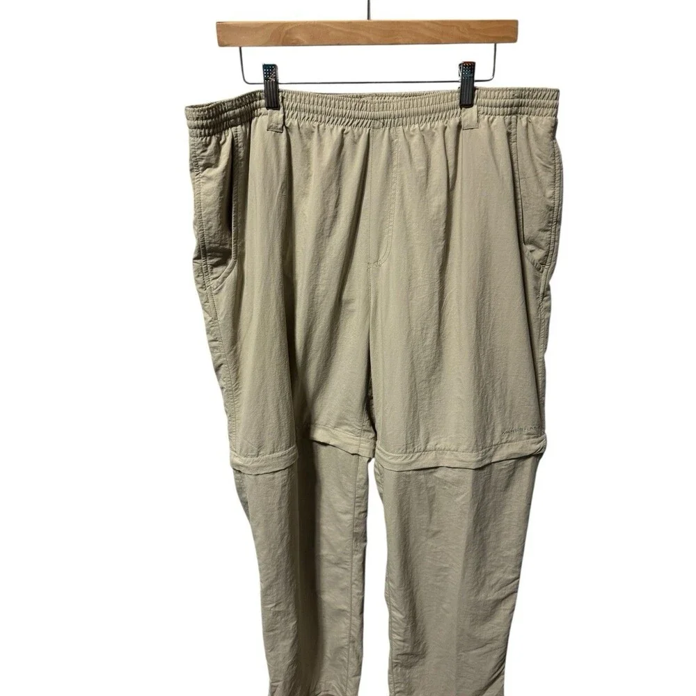 Columbia Men's XL Pull On Convertible Pants Shorts Khaki Tan Beige Pockets 32”